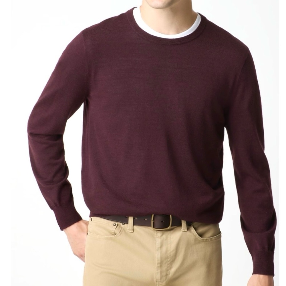 J. Crew Merino Wool Blend Sweater Men’s Size L Crew Neck Pullover Lightweight